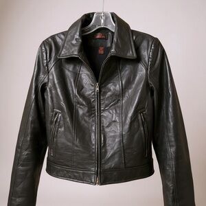 Danier Dark Leather Jacket Small